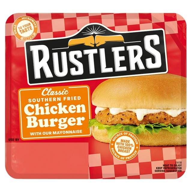 Rustlers Classic Southern Fried Chicken Burger with our Mayonnaise 127g