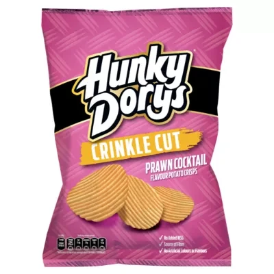 Hunky Dorys Crinkle Cut Prawn Cocktail Flavour Potato Crisps 135g