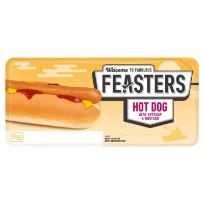 Feasters Hot Dog with Ketchup & Mustard 140g
