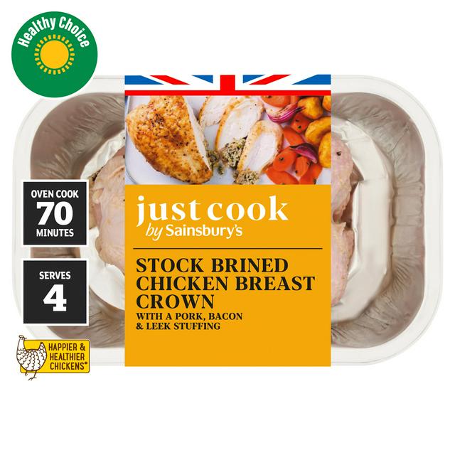 Sainsbury's Stock Brined British Chicken Breast Stuffed Crown 660g (serves 3 to 4)