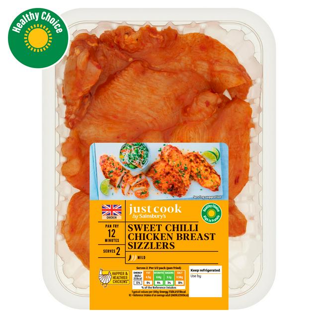 Sainsbury's Just Cook Sweet Chilli Chicken Breast Sizzlers 315g