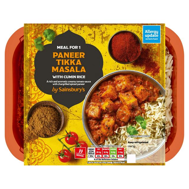 Sainsbury's Meal for 1 Paneer Tikka Masala with Cumin Rice, Limited Edition 400g