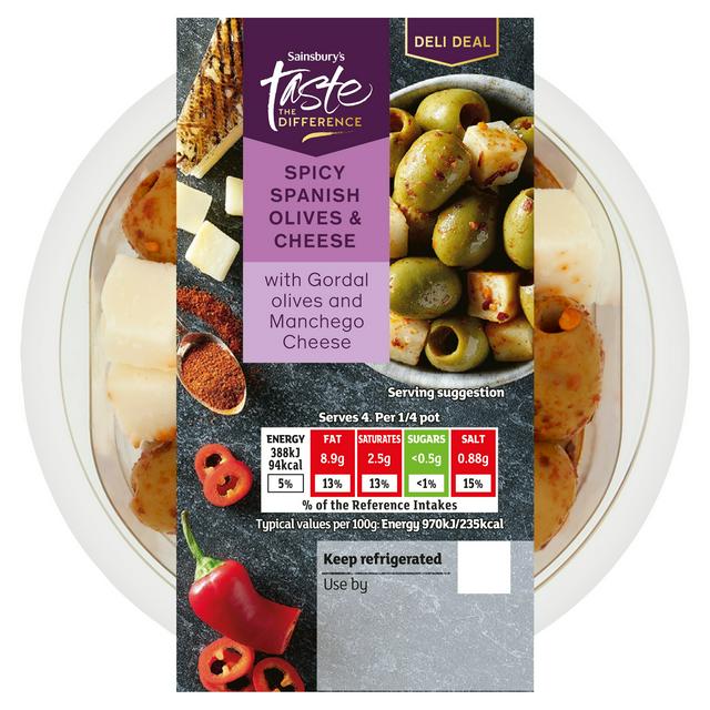 Sainsbury's Spicy Spanish Olives & Cheese, Taste the Difference 160g