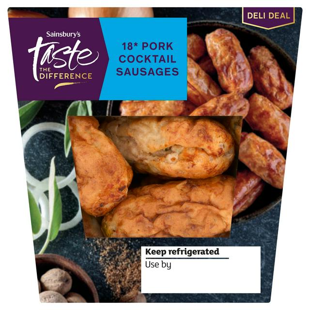 Sainsbury's 18 x Pork Cocktail Sausages, Taste the Difference 198g