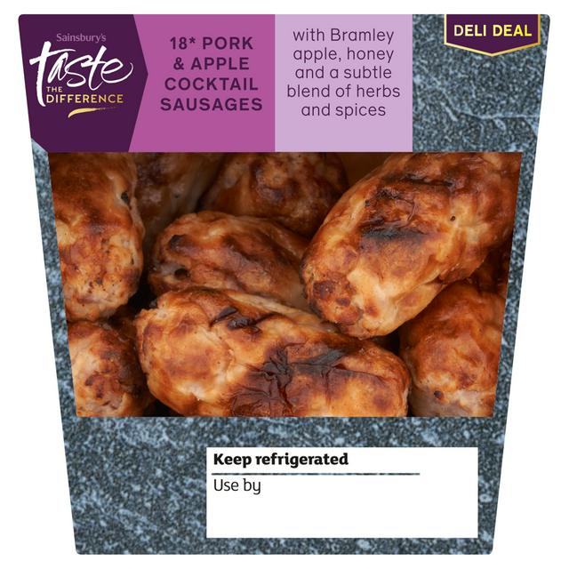 Sainsbury's Pork & Apple Cocktail Sausages, Taste the Difference x18 198g