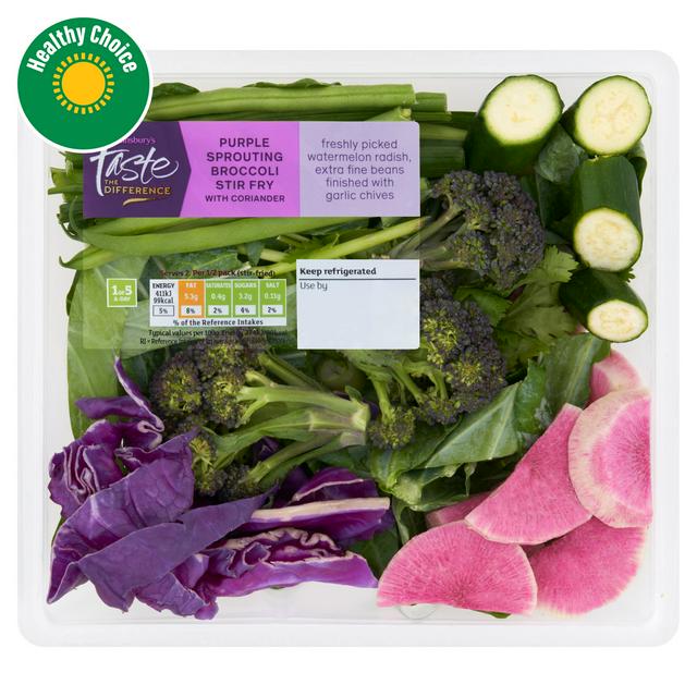 Sainsbury's Purple Sprouting Broccoli Stir Fry with Coriander, Taste the Difference 220g