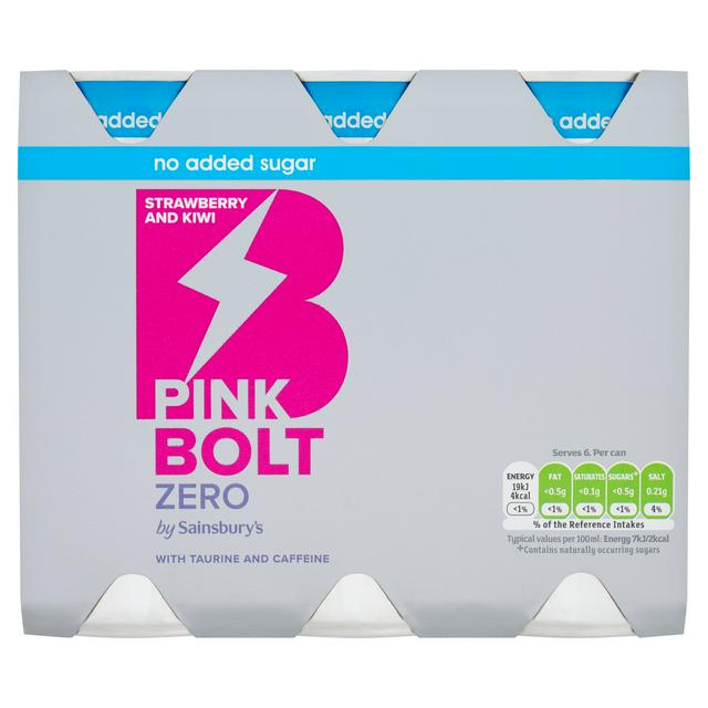 Sainsbury's Pink Bolt Zero 6x250ml