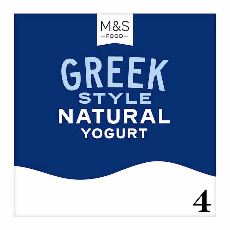 M&S 4 Greek Style Natural Yogurts