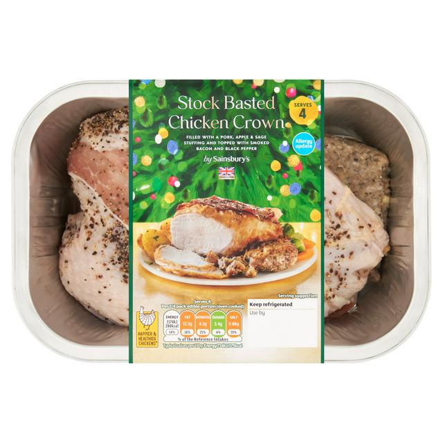 Sainsbury's Stock Basted Chicken Crown 950g