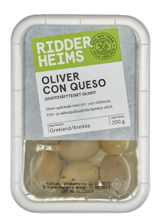 Oliven Con Queso 200g Ridderheims