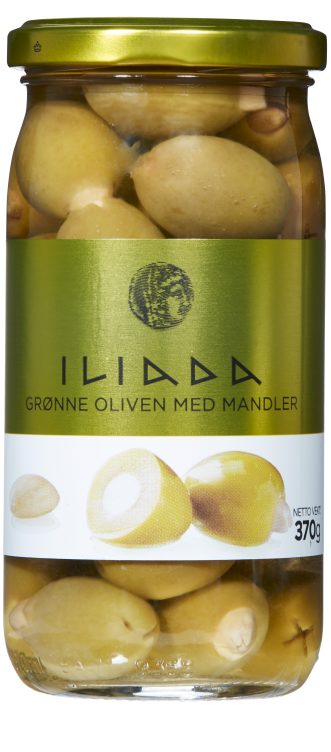 Oliven Grønn m/Mandel 370g Iliada