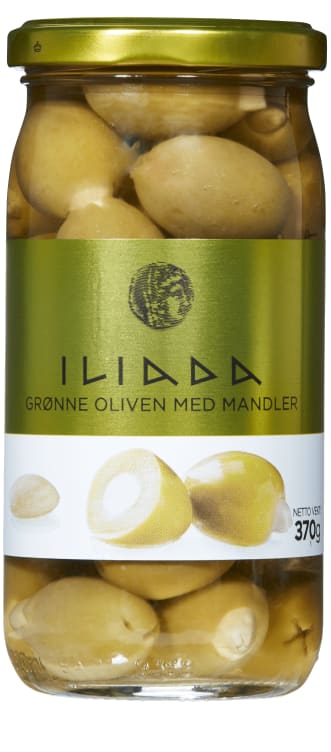 Oliven Grønn m/Mandel 370g Iliada