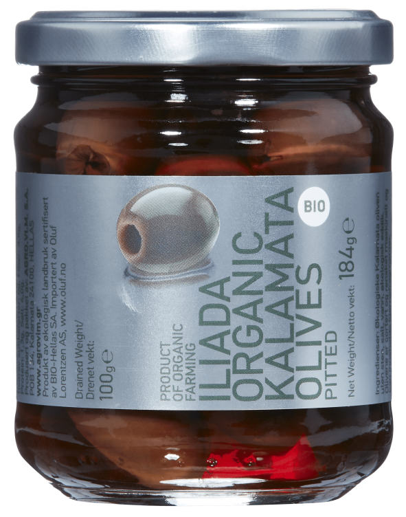 Oliven Kalamata u/Sten Økol.184g Iliada