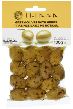 Oliven Grønn m/Sten m/Urter 100g Iliada