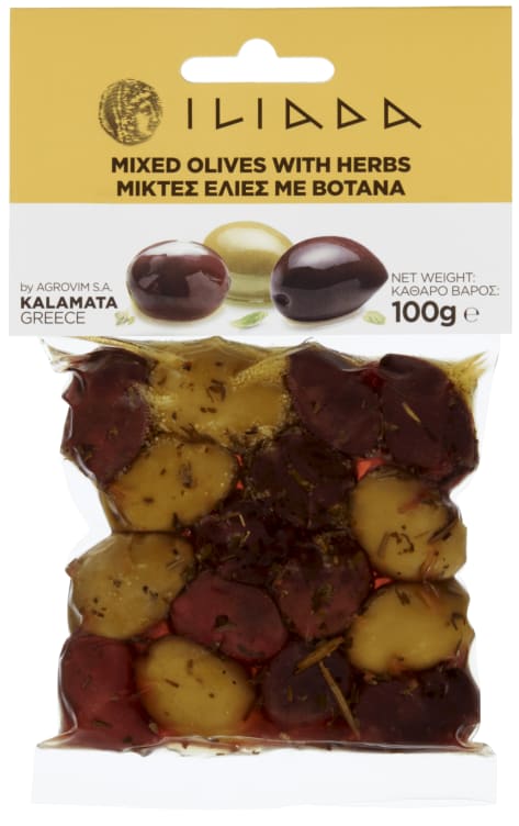 Olivenmiks Kalamata m/Urter 100g Iliada