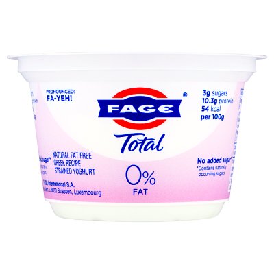 Fage Total 0% Fat Free Natural Greek Yogurt Small
