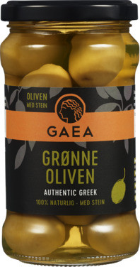 Gaea Hele Grønne Oliven 8x300g
