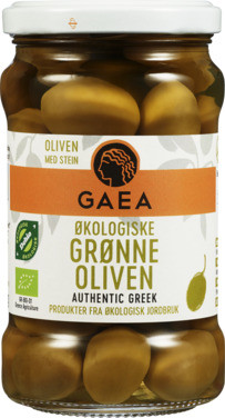 Gaea Økologiske Grønne Oliven 8x300g