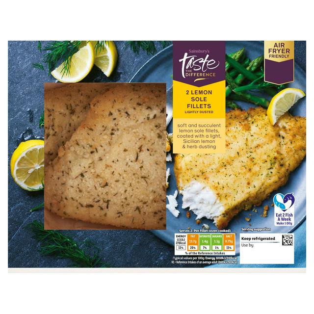 Sainsbury's Lightly Dusted Lemon Sole Fillets, Taste the Difference 265g