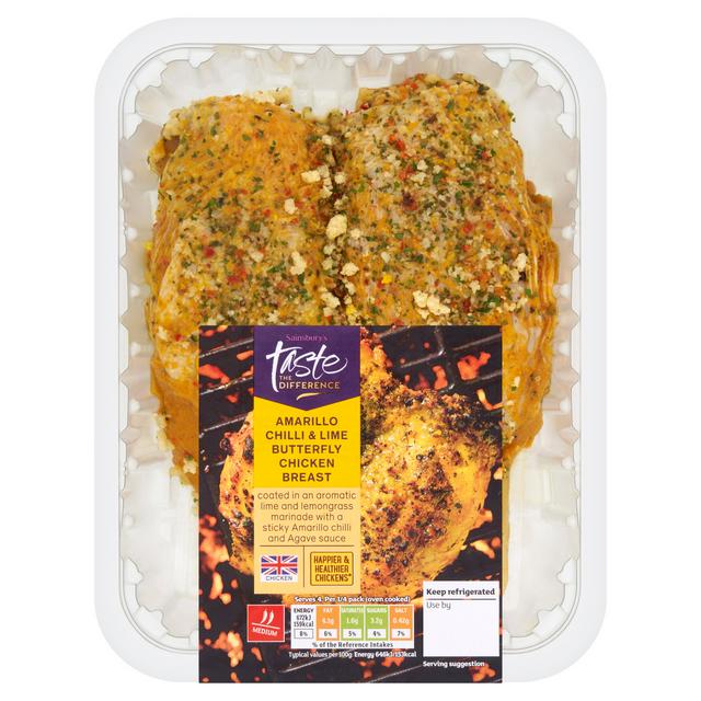 Sainsbury's Amarillo Chilli & Lime Butterfly Chicken Breast, Taste the Difference 535g