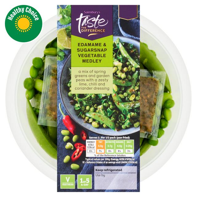 Sainsbury's Edamame & Sugarsnap Vegetable Medley, Taste the Difference 225g