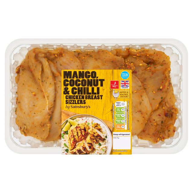 Sainsbury's Mango, Coconut & Chilli Chicken Breast Sizzlers 615g