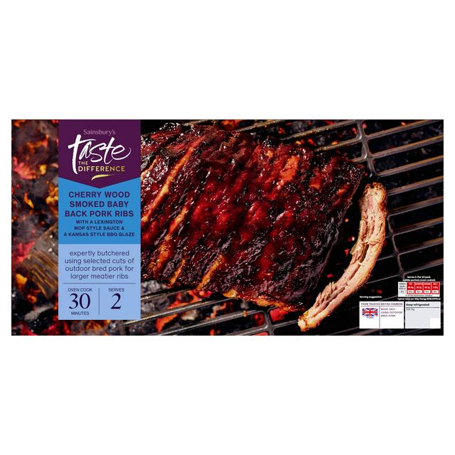Sainsbury's Slow Cooked Cherry Wood Smoked Baby Back Pork Ribs, Taste the Difference 1.18 kg