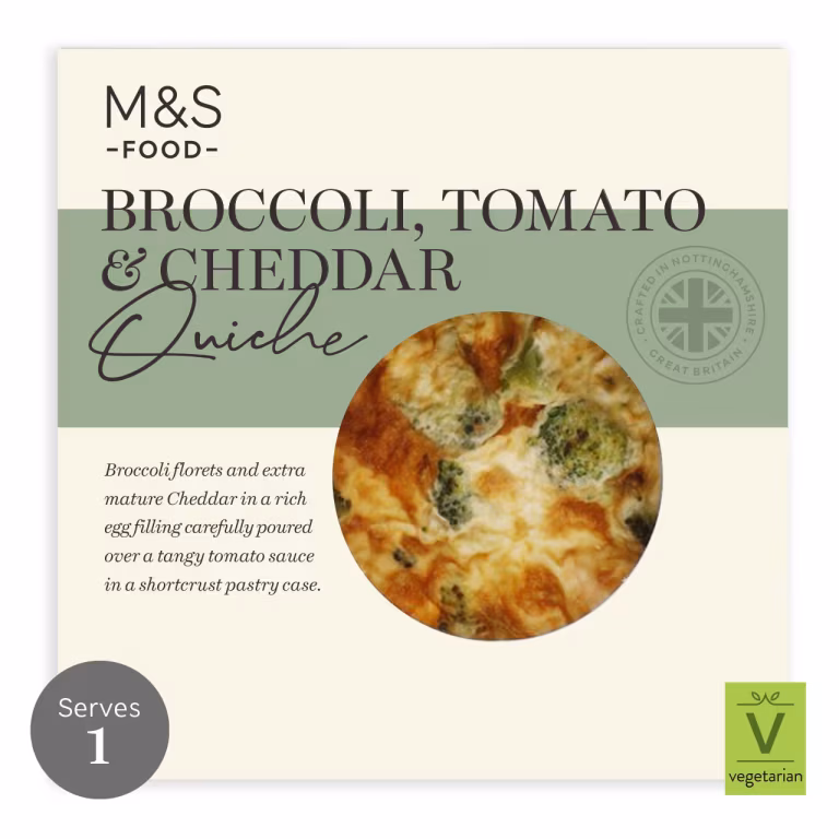 M&S Broccoli, Tomato and Cheddar Quiche