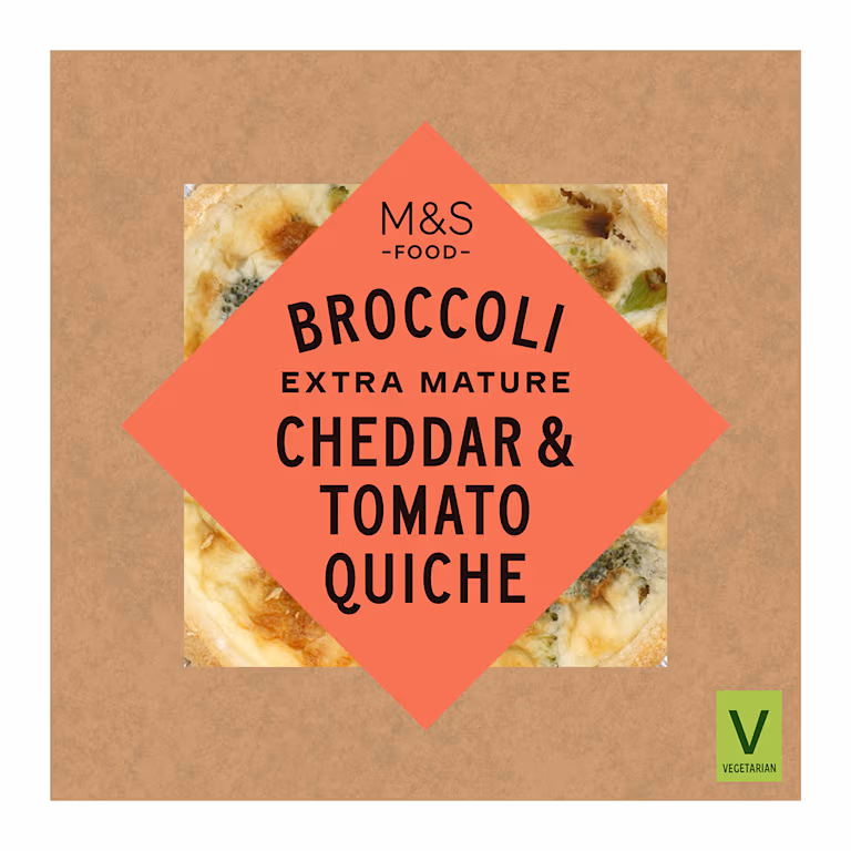 M&S Broccoli, Cheddar and Tomato Quiche