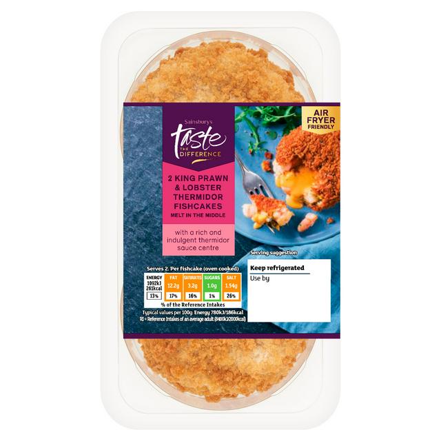 Sainsbury's King Prawn & Lobster Thermidor Fishcakes, Taste the Difference x2 290g