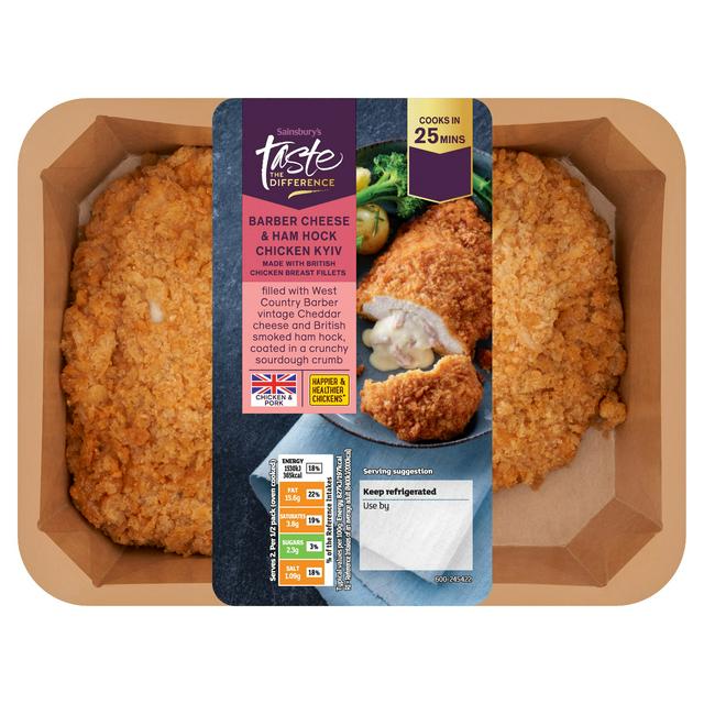 Sainsbury's Barber Cheese & Ham Hock Chicken Kyiv, Taste the Difference 385g