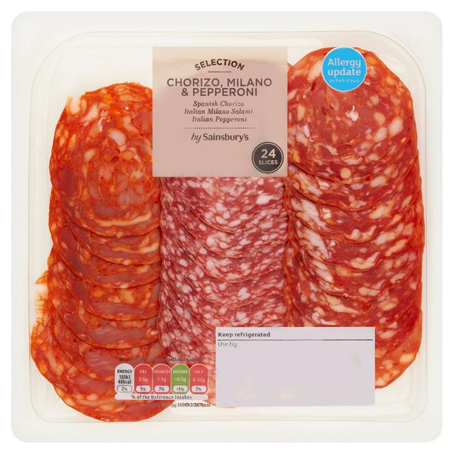 Sainsbury's Chorizo, Milano & Pepperoni Slices x24 120g