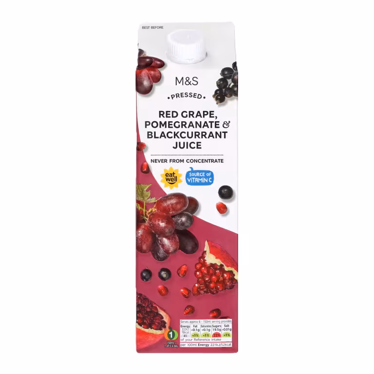 M&S Pressed Red Grape, Pomegranate and Blackcurrant Juice