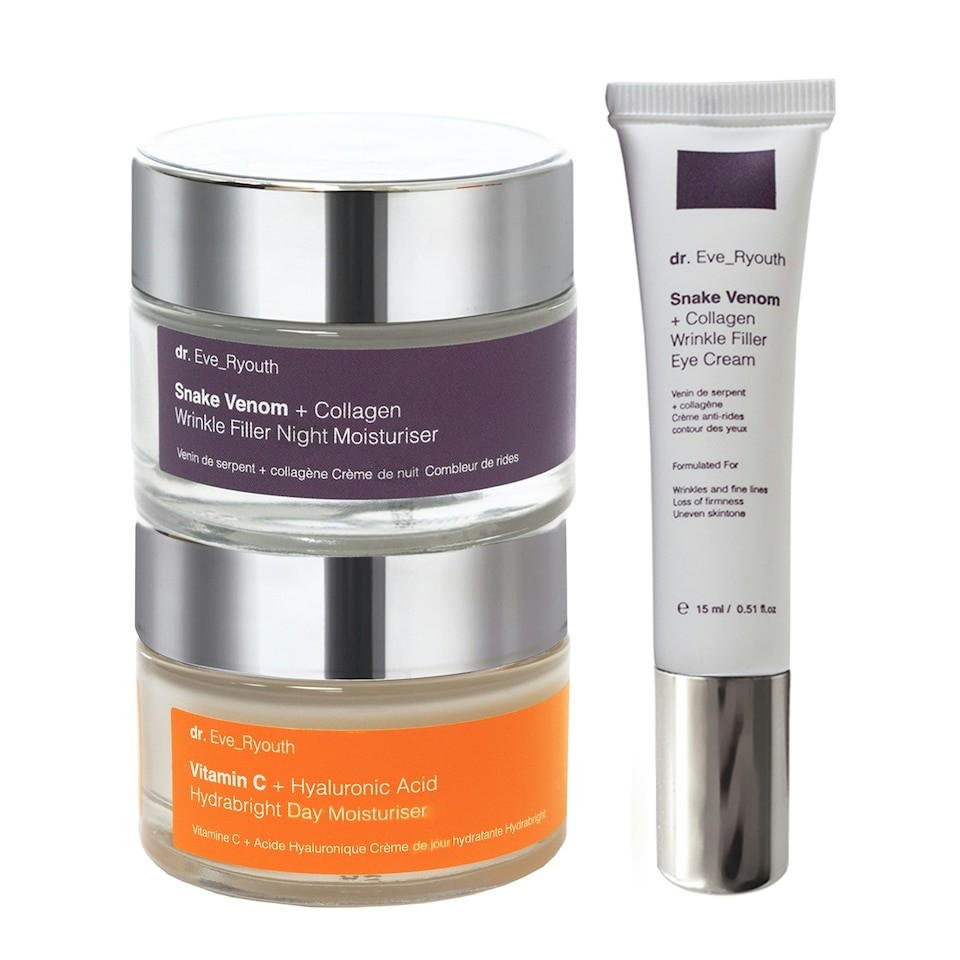 Vitamin C Day Moisturiser 50ml + Snake Venom Night Moisturiser 50ml + Snake Venom Eye Cream 15