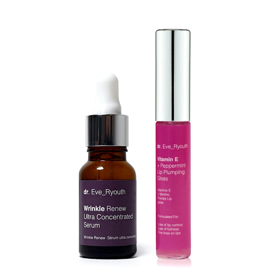 Wrinkle Renew Ultra Concentrated Serum 15ml + Vitamin E And Peppirment Lip Plumps 8ml