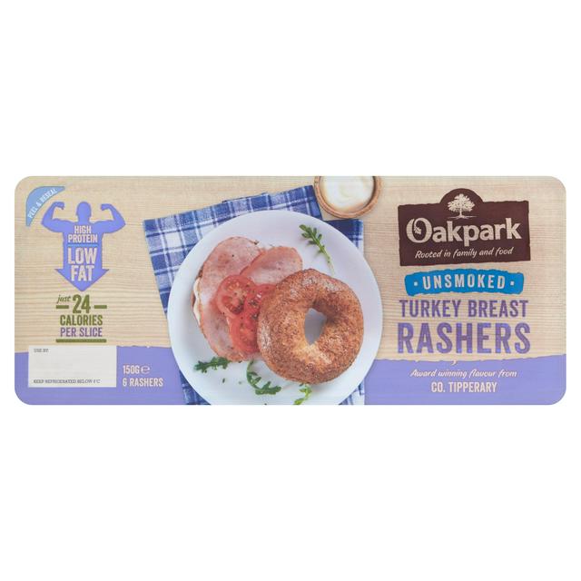 Oakpark Unsmoked Turkey Breast Rashers x6 150g