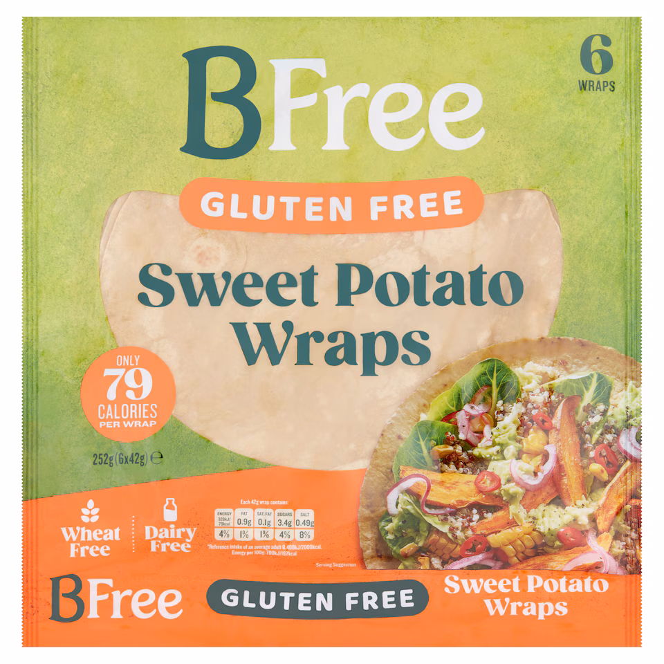 BFree Gluten Free Sweet Potato Wraps 6 Pack 42g