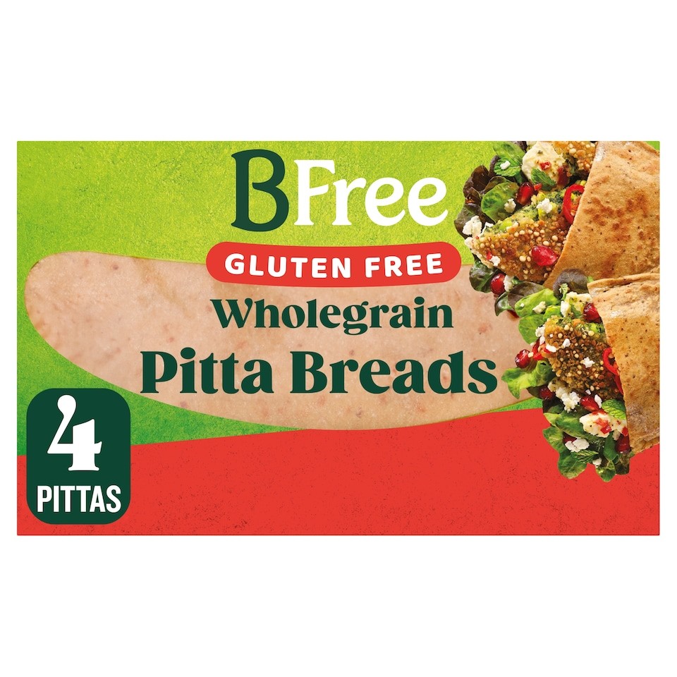 BFree Wholegrain Gluten Free Pitta Bread 4 Pack 55g
