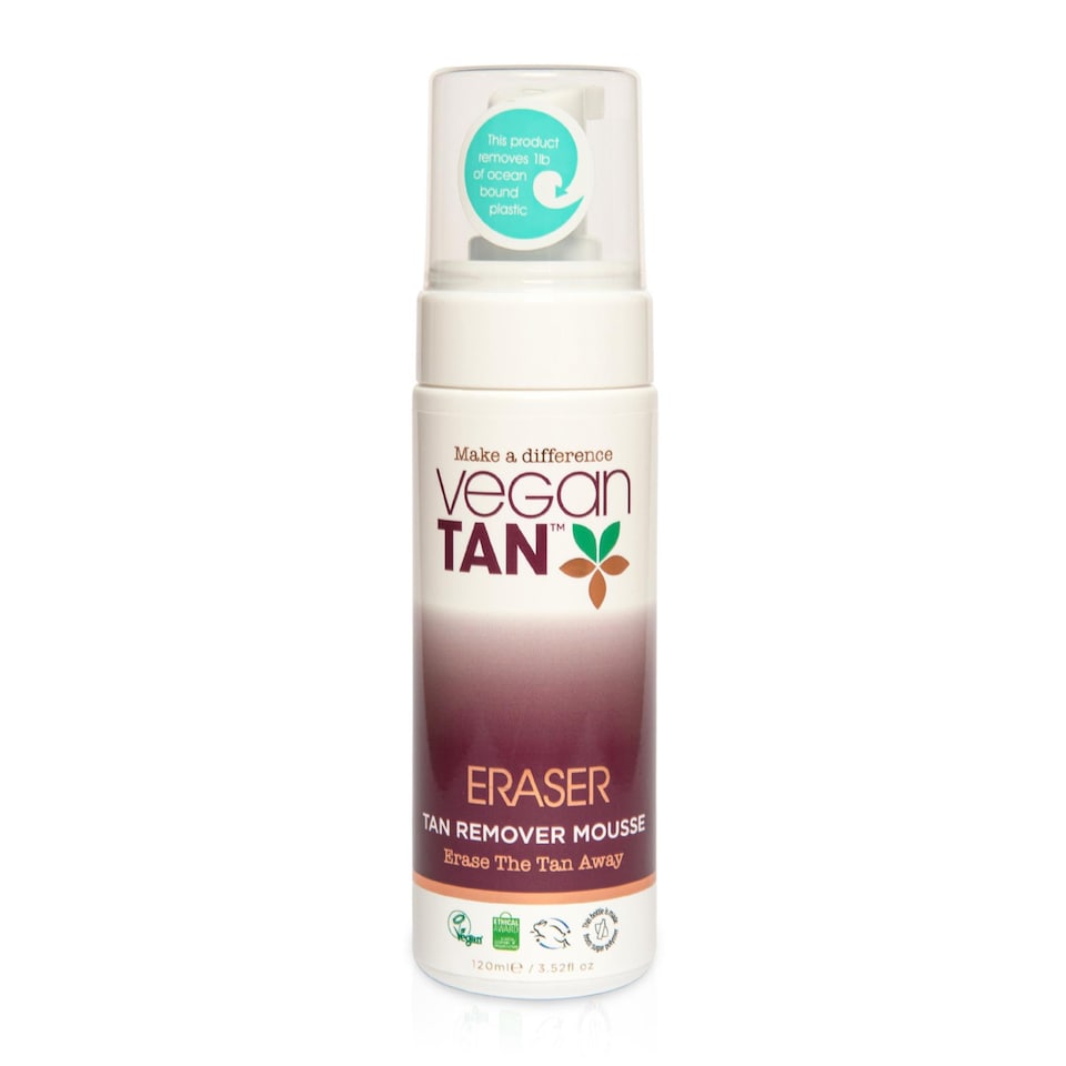 VeganTan Tan Eraser Mousse, 5 Minute Action Fake Tan Remover, Gentle on the Skin, Effortlessly Removes Self Tan Stains and Streaks 120ml