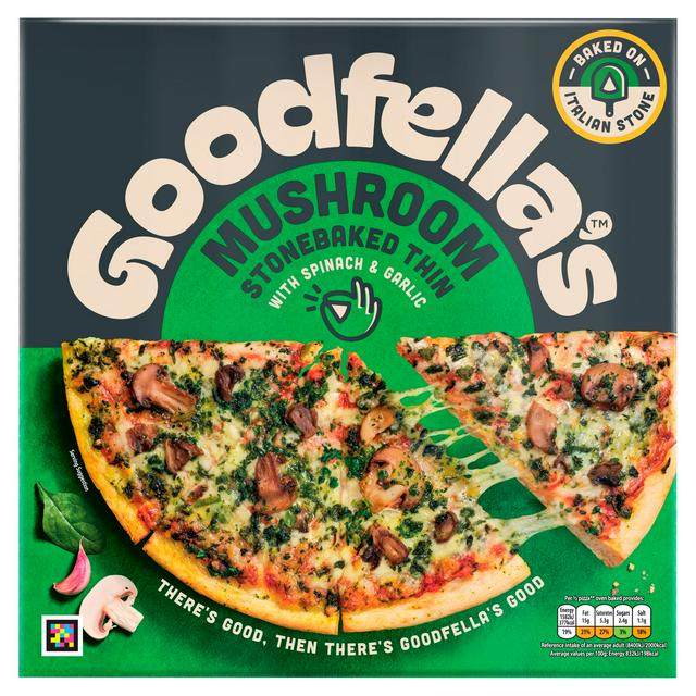 Goodfella's Stonebaked Thin Mushroom, Spinach & Garlic Pizza 378g