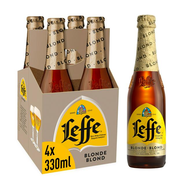 Leffe Blonde Abbey Beer Bottles 4x330ml