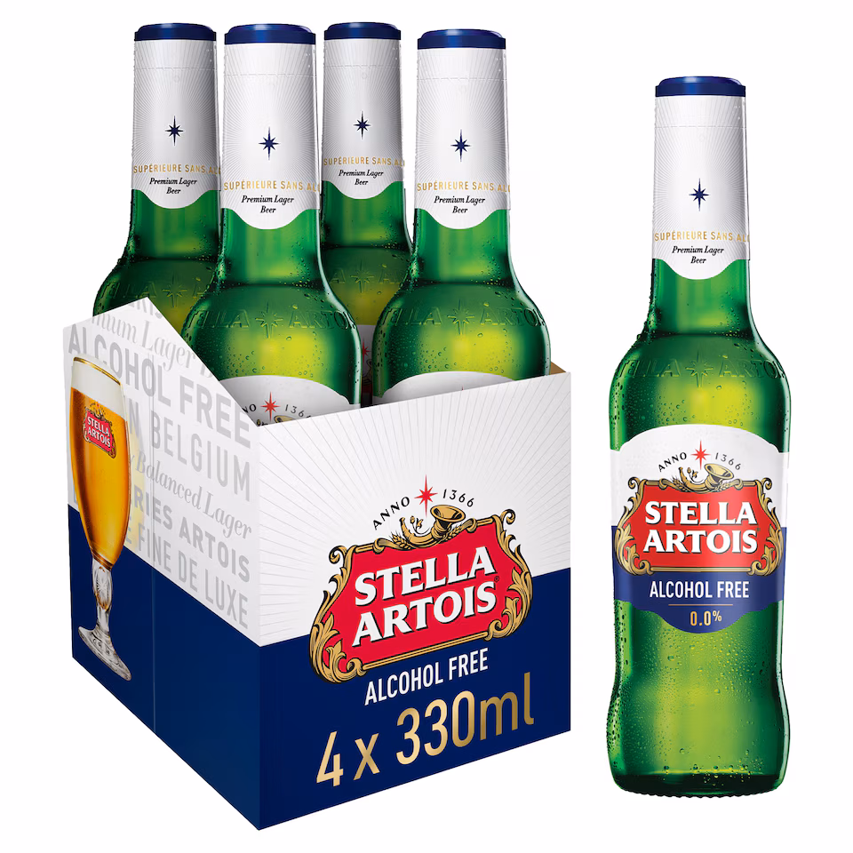 Stella Artois Alcohol Free Lager Beer 4 x 330ml