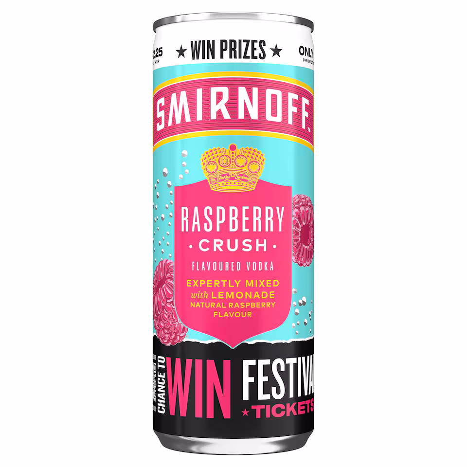 Smirnoff Raspberry Crush & Lemonade Ready To Drink Premix 250ml