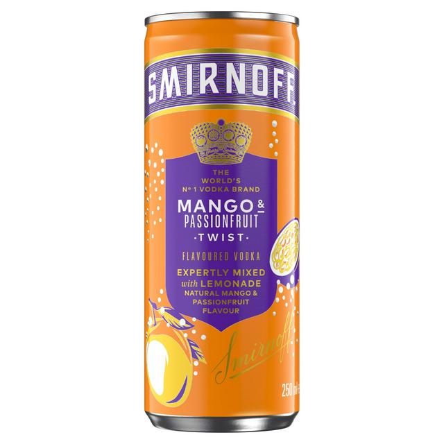 Smirnoff Mango Passionfruit Twist & Lemonade Ready To Drink Premix 250ml
