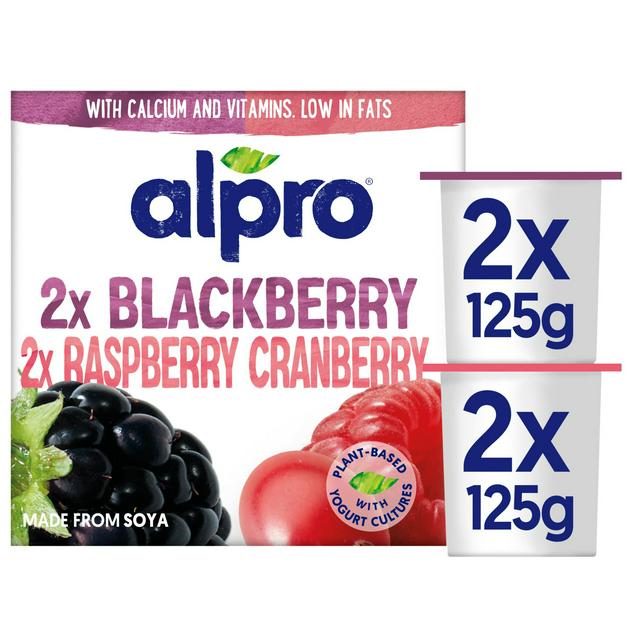 Alpro Raspberry Cranberry & Blackberry Yoghurt Alternative 4x125g