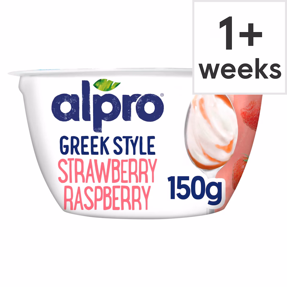 Alpro Greek Style Strawberry Raspberry Yoghurt Alternative 150g