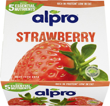 Soyayoghurt Jordbær 4x125 g Alpro