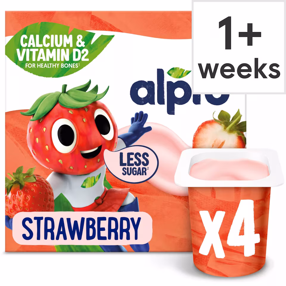 Alpro Kids Strawberry Soya Dairy Free Yoghurt Alternative 4 x 115g
