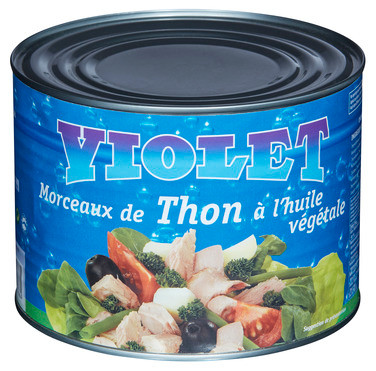 Tunfiskbiter i Olje 1.85kg Violet
