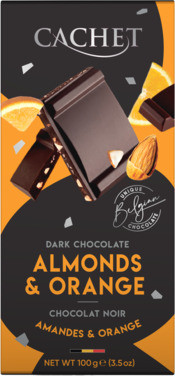Cachet Dark Chocolate Orange & Almond 100g